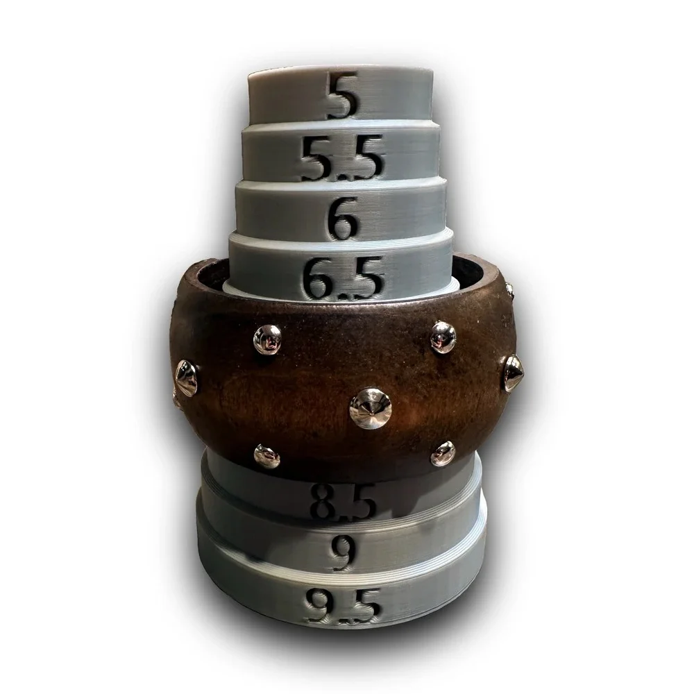NEW Brown Wood Bangle Bracelet Silver Studded Wide Chunky Boho Western Statement